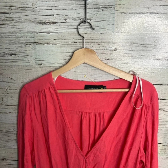 Minkpink  long sleeve mini pink dress size large - Picture 4 of 8